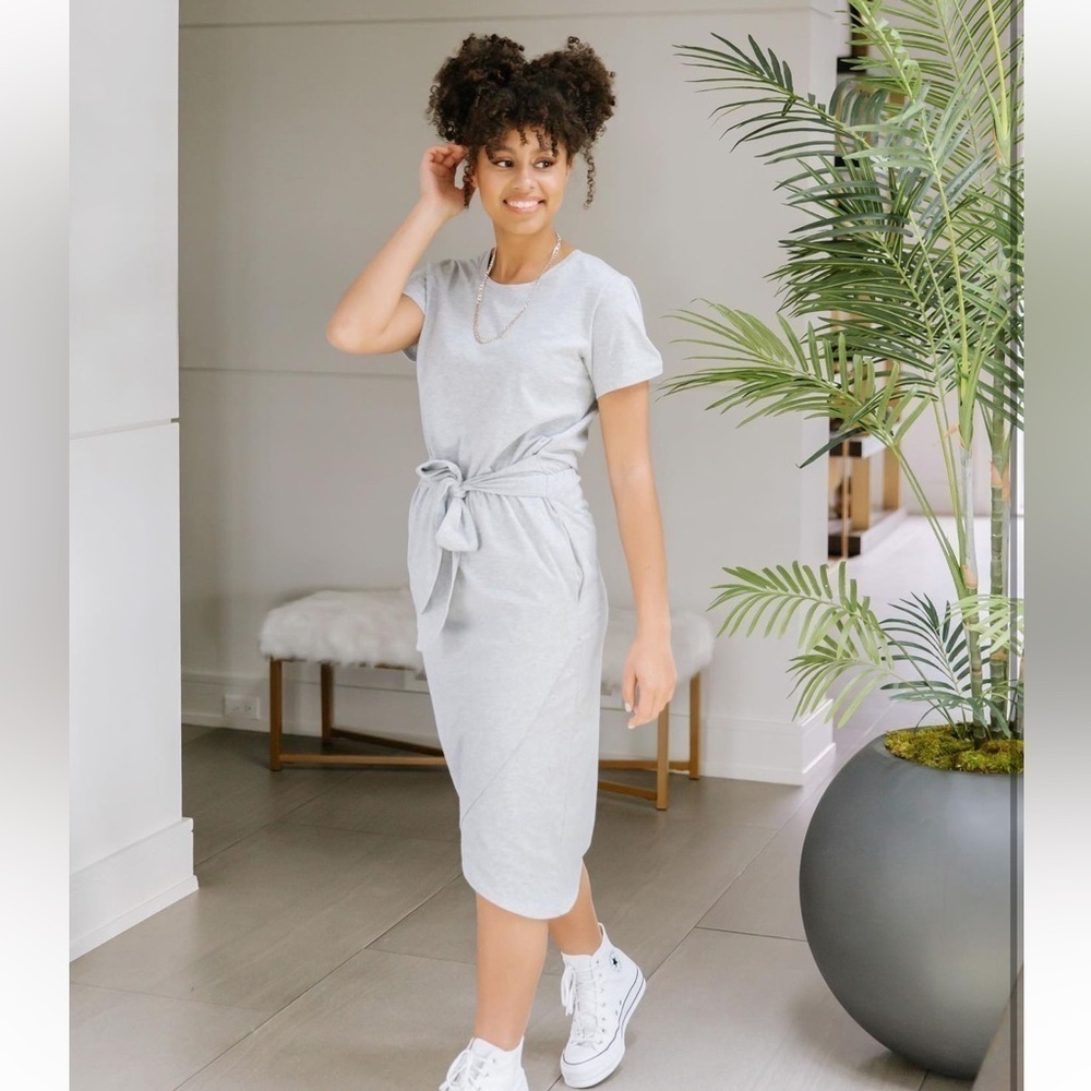 Smash + Tess Rebecca Wrap Dress Heather Grey - Picture 1 of 11